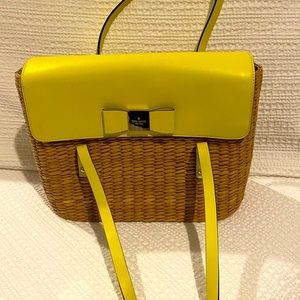 Kate Spade Leather and Straw Handbag